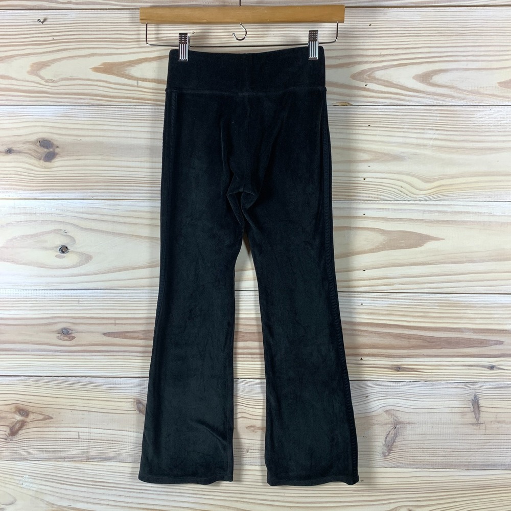 Adidas Pants Girls Small 7/8 Velour Flare Pull On Legging Slim Fit Hippie Sports - Picture 4 of 9